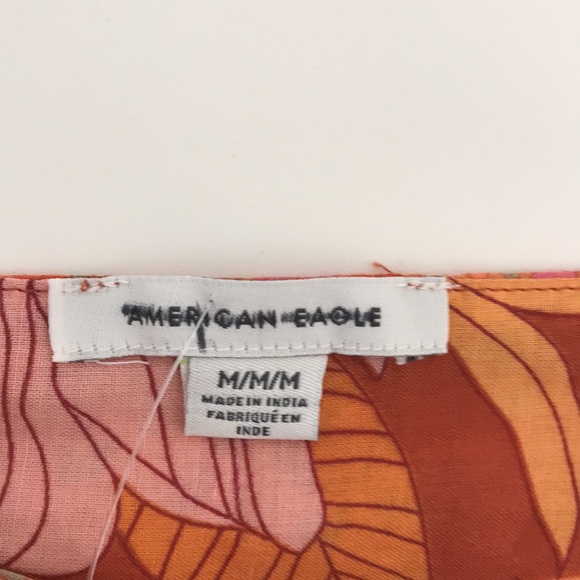 American Eagle Boho Oversized Long Sleeve Square Neck Peasant Blouse - Picture 7 of 8